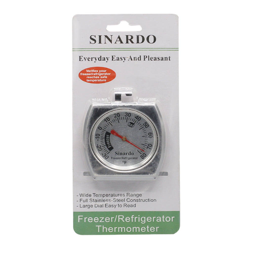 SINARDO Refrigerator Thermometer Stainless Steel (-30 to 80 F)
