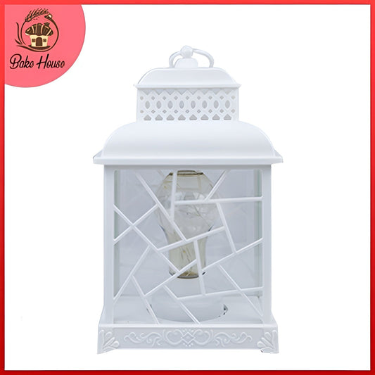 Geometric Window Hut Style Fairy Led Bulb Lantern - Hanging and Tabletop Decoration