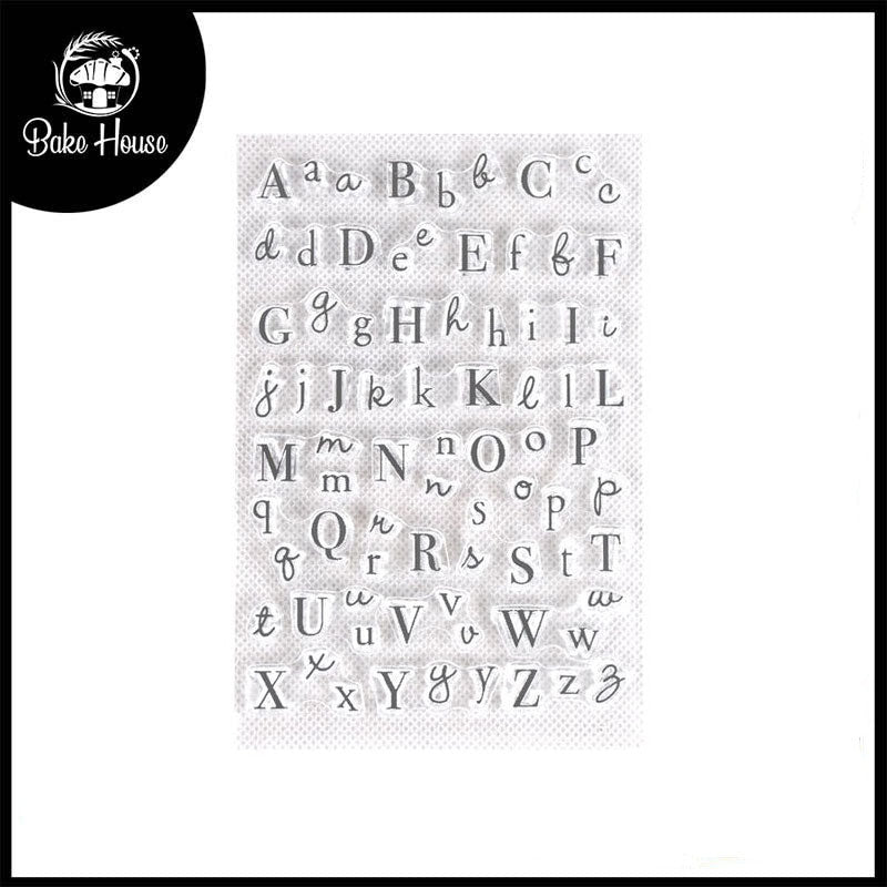 Upper & lowercase Stylish Alphabets Silicone Rubber Stamp