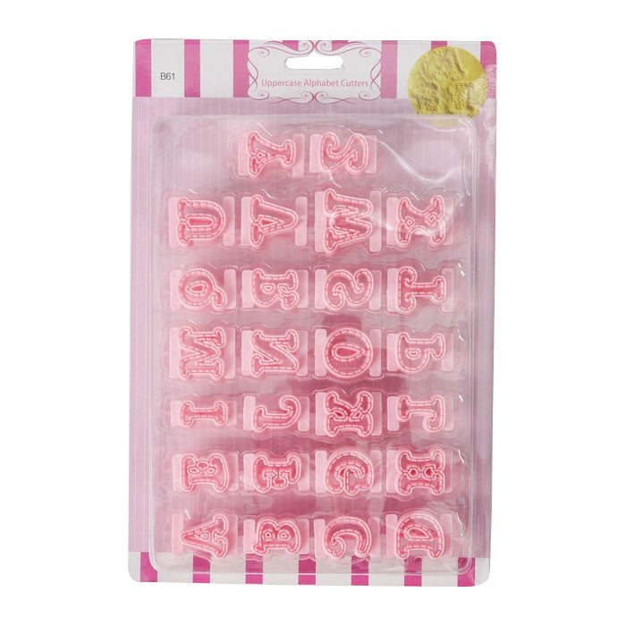 Uppercase Alphabet Fondant Cutter Set A To Z Pink