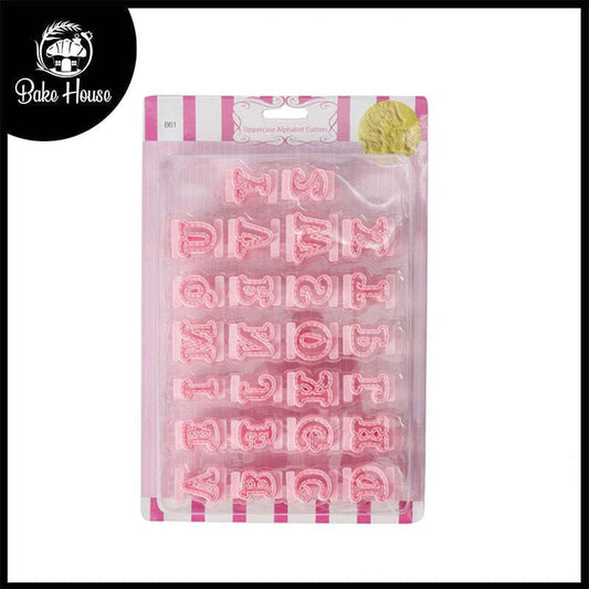 Uppercase Alphabet Fondant Cutter Set A To Z Pink