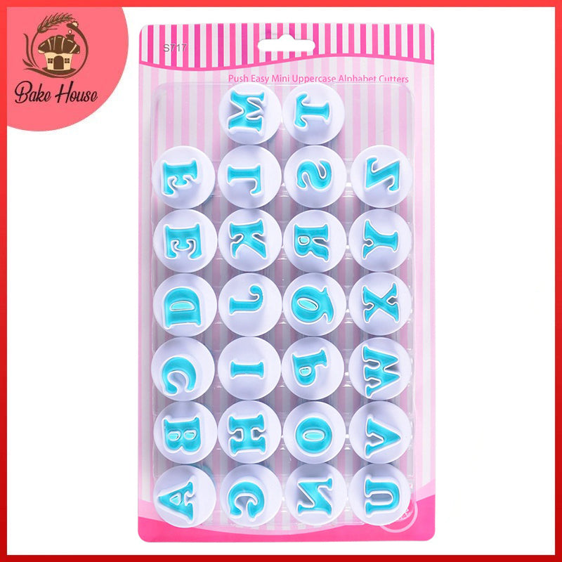 Uppercase Alphabets Fondant Plunger Cutter 26Pcs Set Plastic