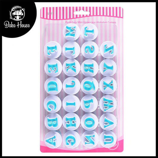 Uppercase Alphabets Fondant Plunger Cutter 26Pcs Set Plastic