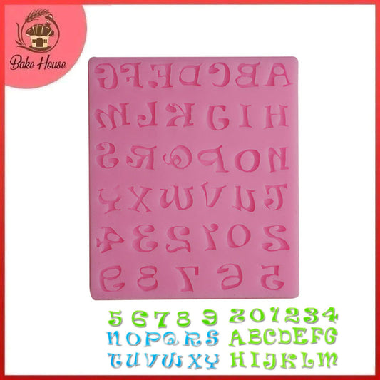 Uppercase Alphabets & Numbers Silicone Fondant Mold