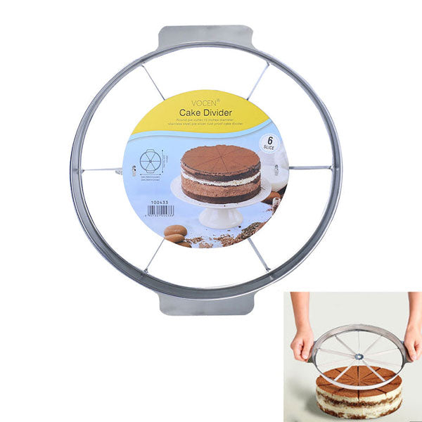 VOCEN Stainless Steel Cake Slicing Divider 6 Portion