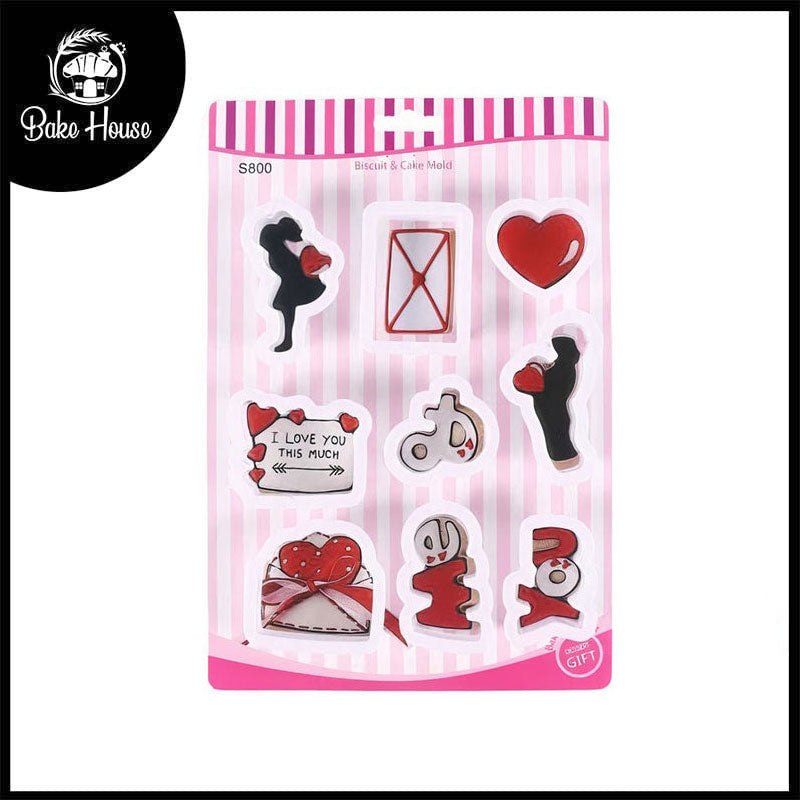 Valentine Theme Fondant & Cookie Cutters 9Pcs Set