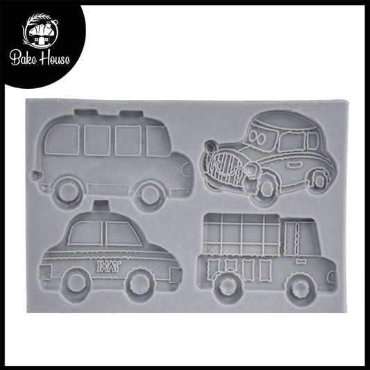 Vehicles Silicone Chocolate & fondant Mold 4 Cavity