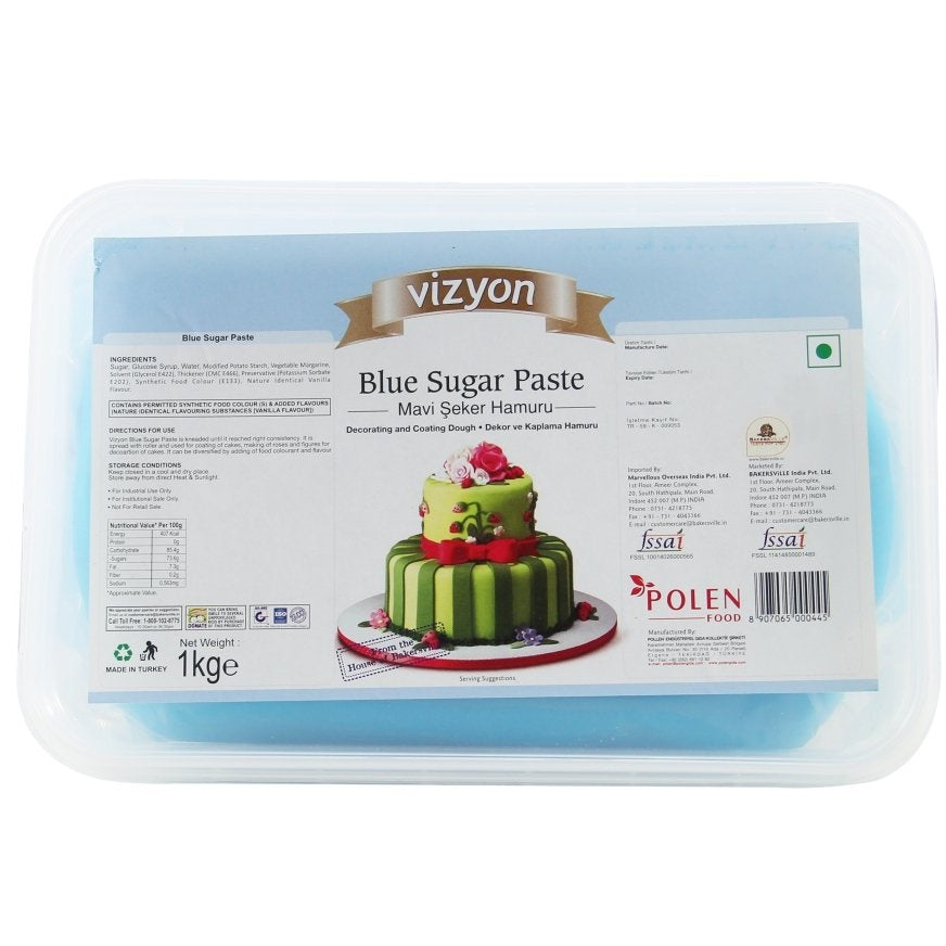 Vizyon Blue Fondant Sugar Paste 1KG