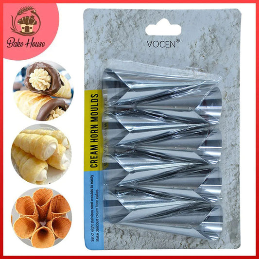 Vocen Cream Roll Cones Small 8Pcs Set Stainless Steel