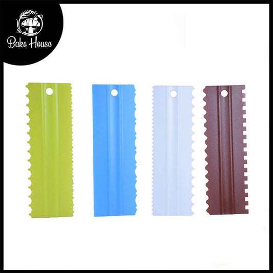 Vocen Plastic Double Sided Cake Edges Decorating Comb 4 Pcs Set