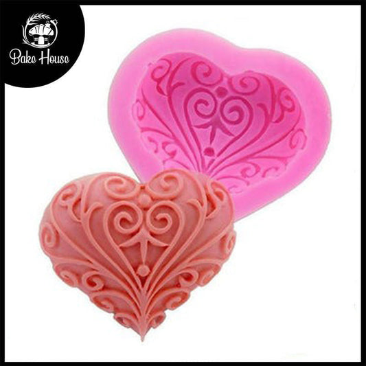 Wedding Love Heart Shape Silicone Fondant & Chocolate Mold