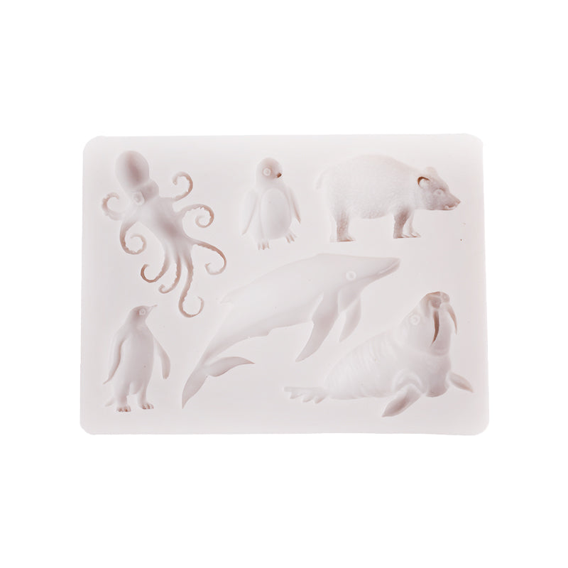 Whale Walrus Octopus Penguin Polar Bear Silicone Fondant Mold