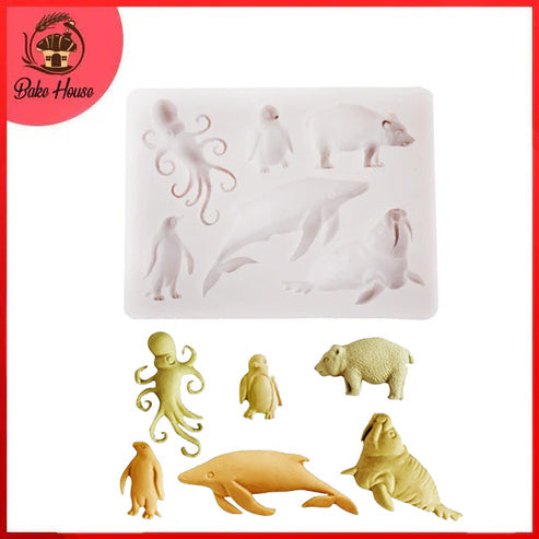 Whale Walrus Octopus Penguin Polar Bear Silicone Fondant Mold