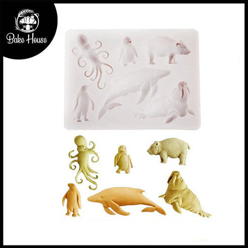 Whale Walrus Octopus Penguin Polar Bear Silicone Fondant Mold