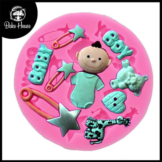 Baby Boy Theme Silicone Fondant Mold