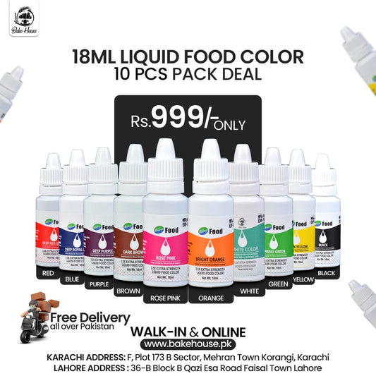 Milkyz Food Liquid Food Colors Deal 18ML 10Pcs Free Delivery All Pakistan (Deal #1)