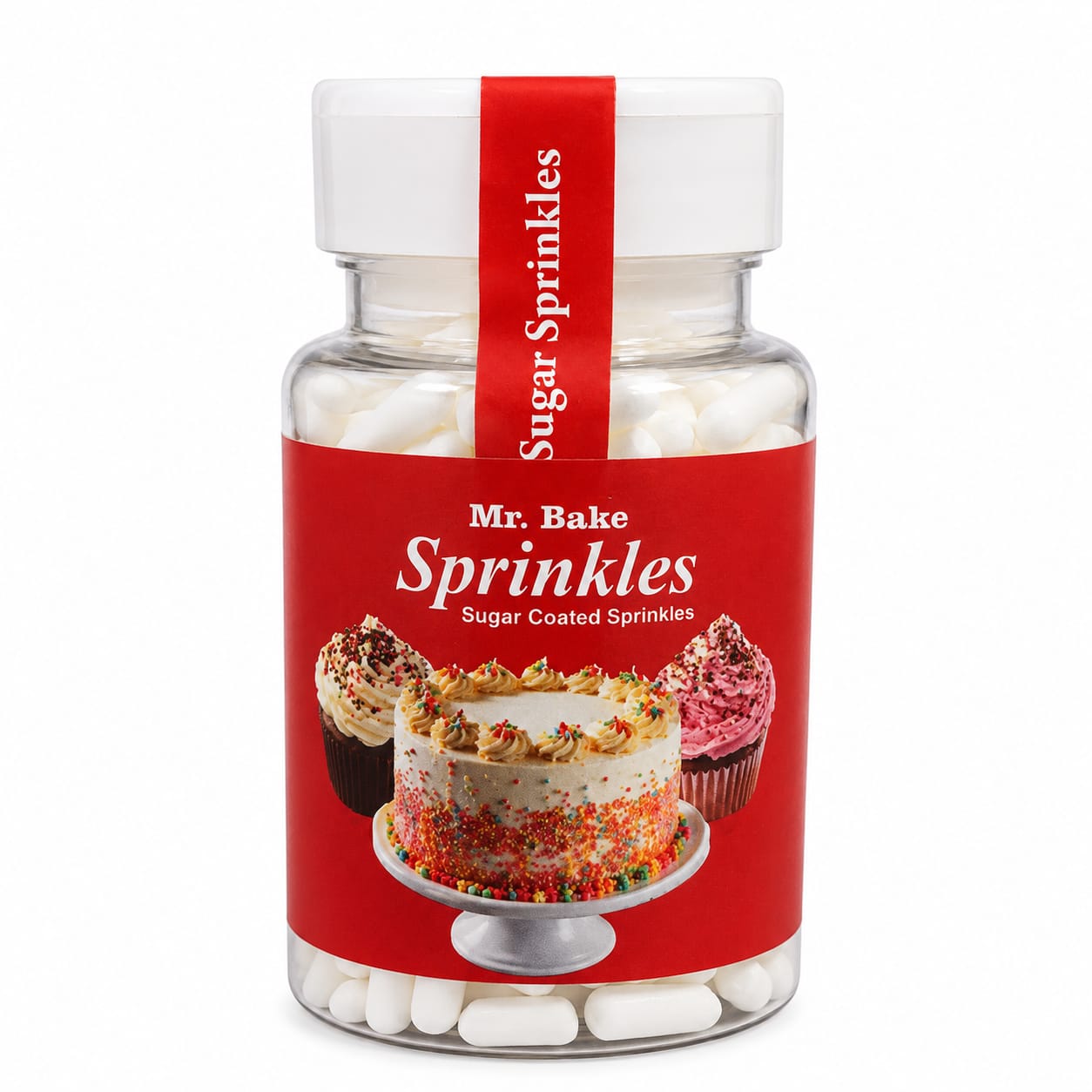 MR Bake White Capsaule Sprinkle - 90g Jar