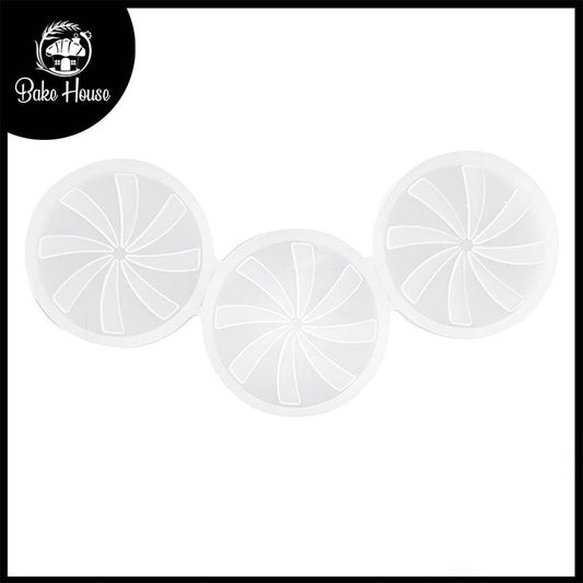 Wheel Shape Lollipop Silicone Mold 3 Cavity