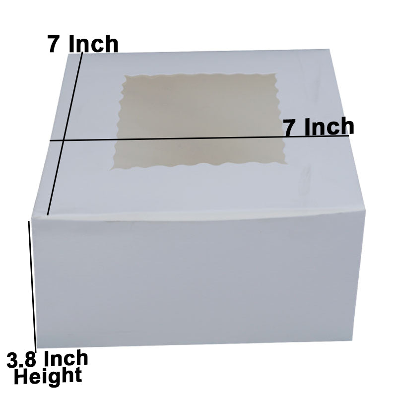 Cake Box 7 X 7 X 3.8 Inch with Top Transparent Window