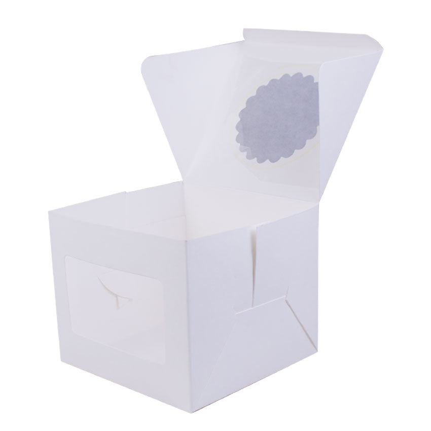 Cake Box 7 X 7 X 6 Inch with 2 Sided Transparent Windows