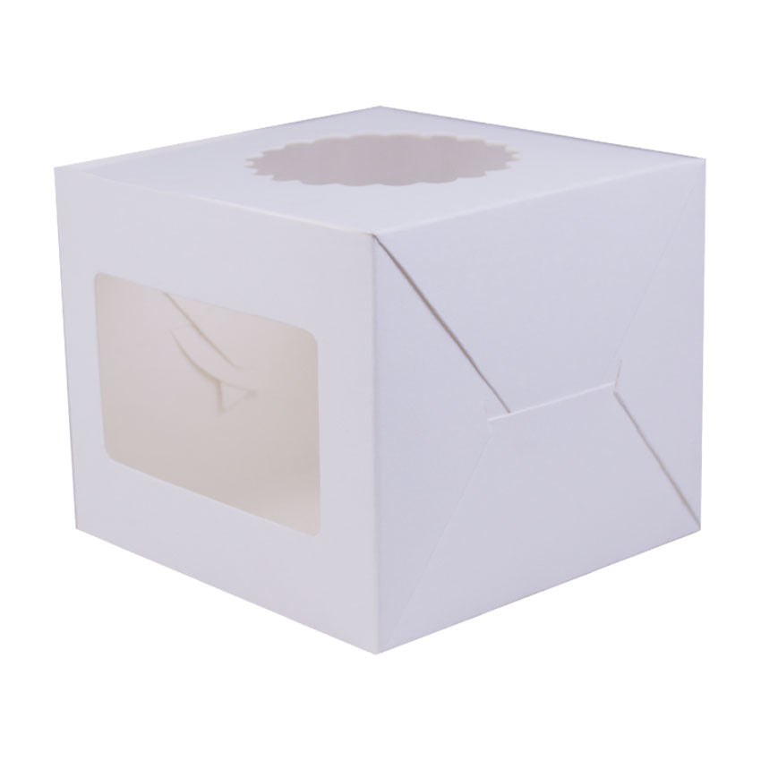 Cake Box 7 X 7 X 6 Inch with 2 Sided Transparent Windows