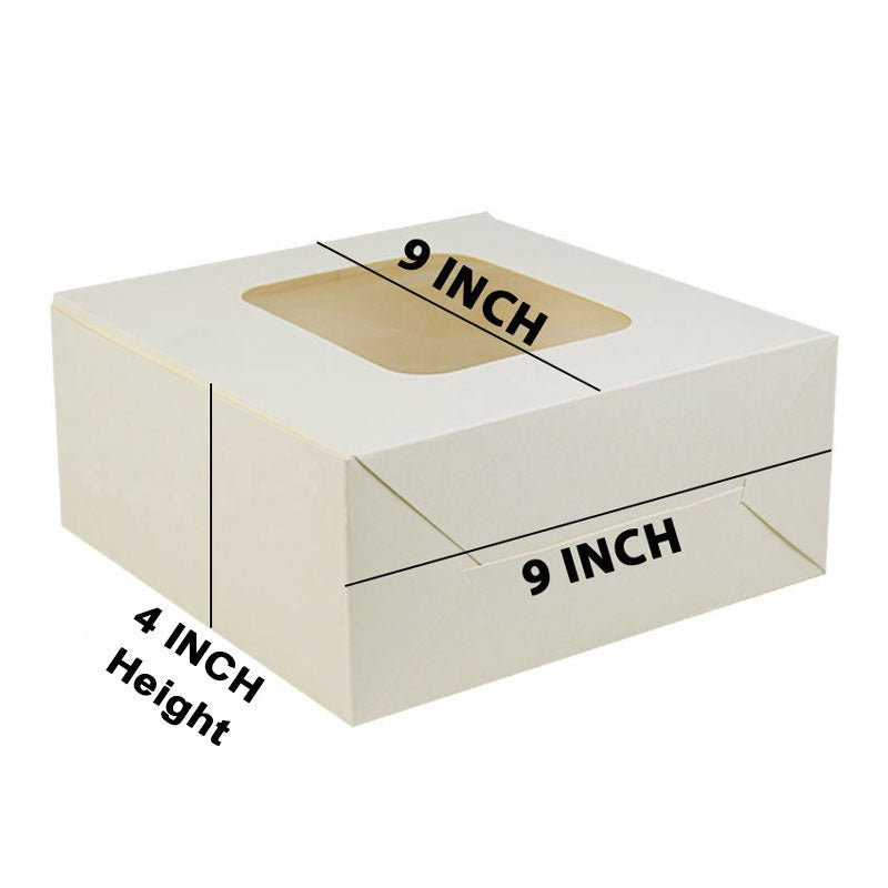 Cake Box 9 X 9 X 4 Inch with Top Transparent  Window