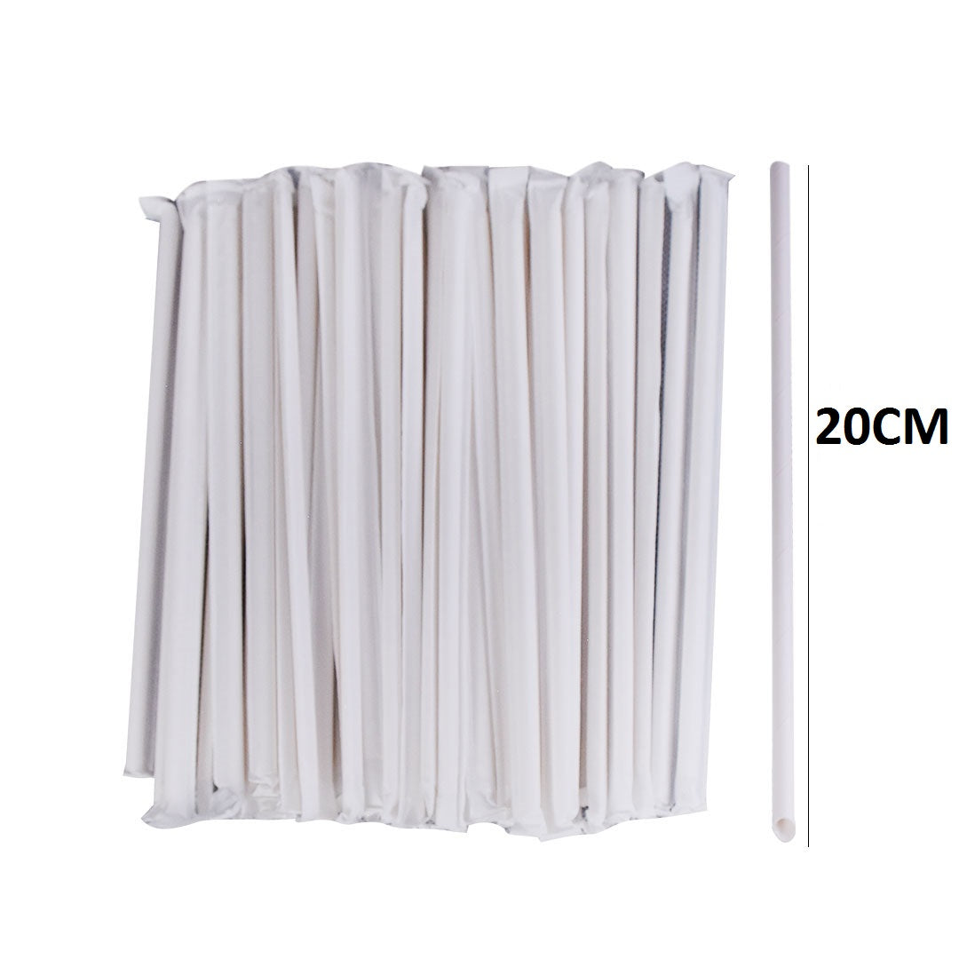 White Paper Straws 50pcs Pack