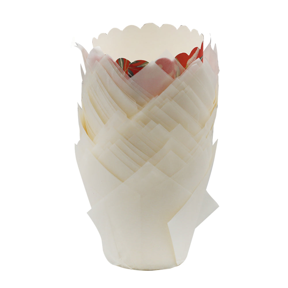 White Tulip Cupcake Liner 50Pcs Set