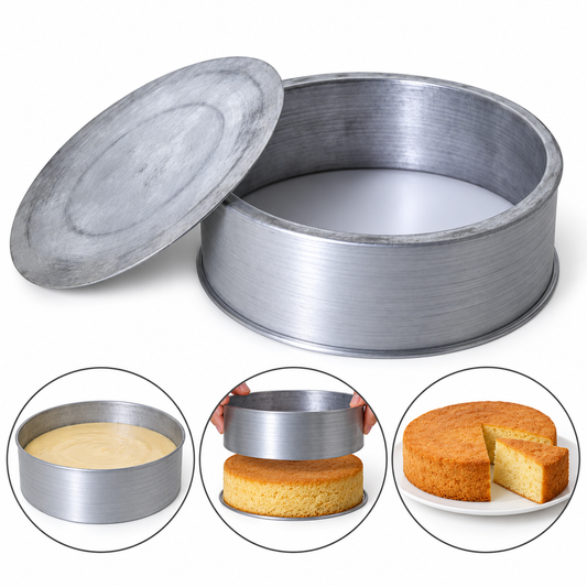 Round Cake Baking Mold with Loose Bottom Heavy Duty Galvanized Steel 6×6 Inch