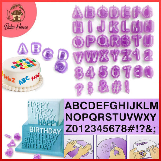 Wilton Alphabets, Numbers & Symbols Fondant Cutters 40Pcs Set Plastic