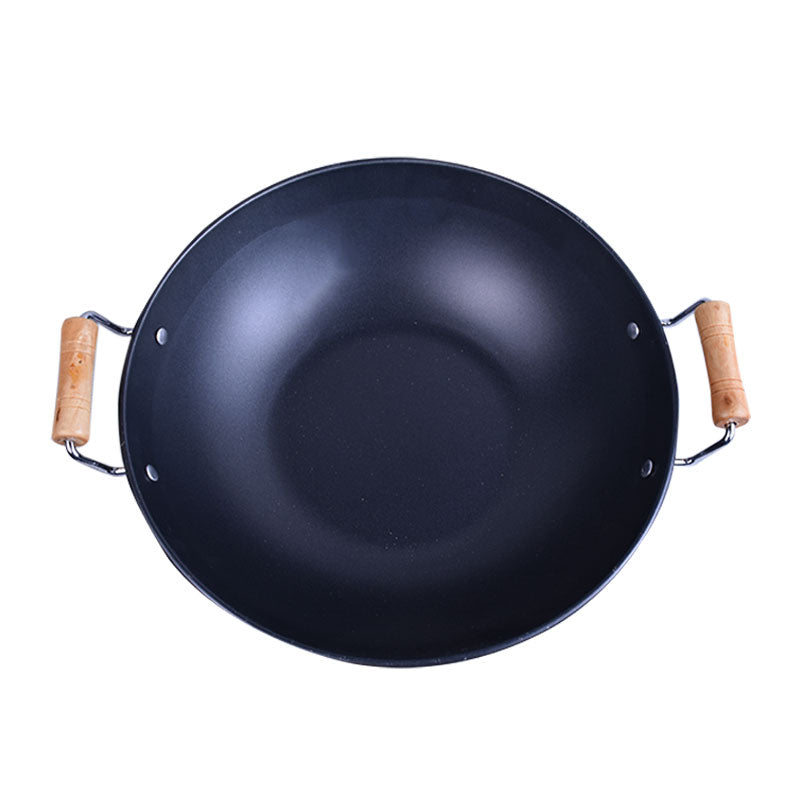 Wooden Grip Iron Karahi 24.5cm