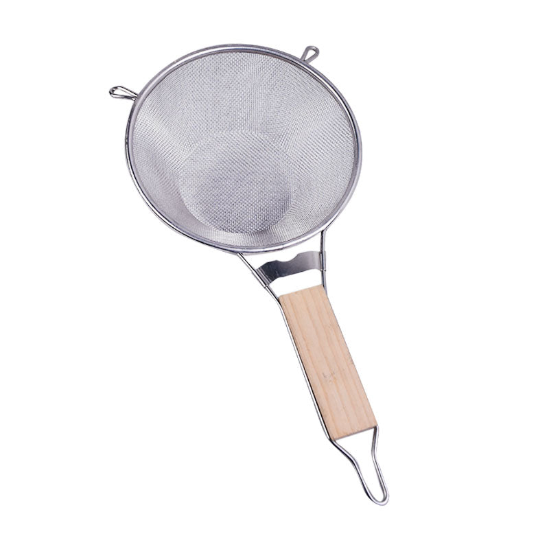 Wooden Handle Kitchen Multipurpose Seive Strainer 17.5cm Basket