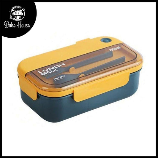 Yakada Portable Rectangle Lunch Box With Spoon And Fork 1100ml