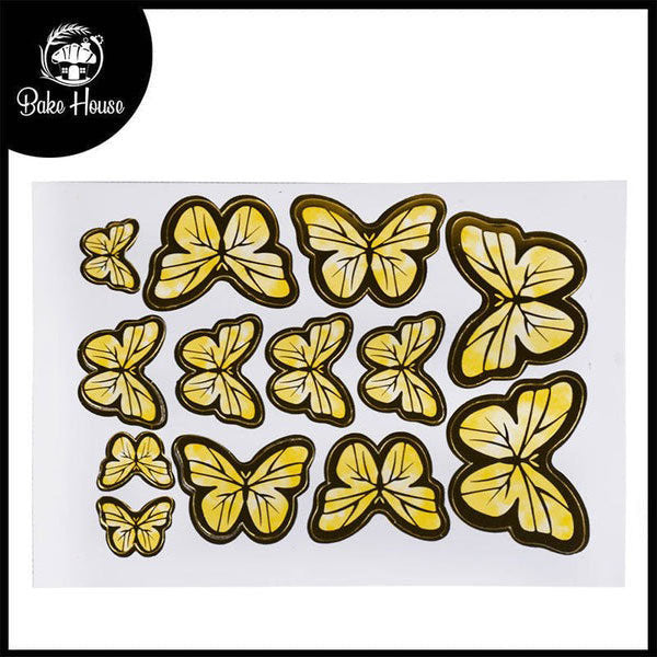 Yellow Color Butterflies Cake Topper 13 Pcs Pack