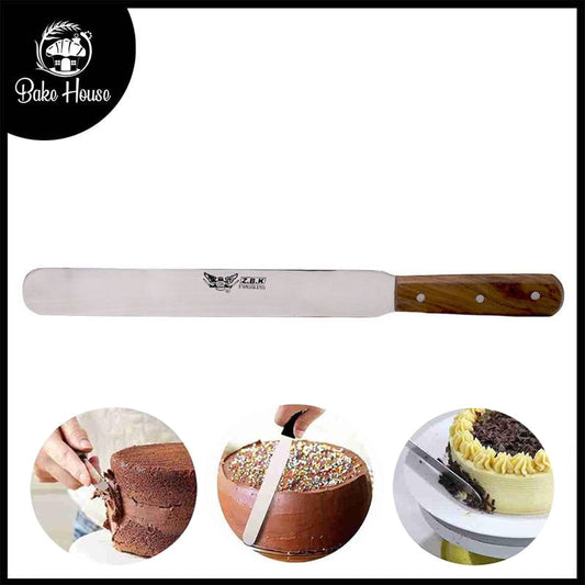 Z.B.K Stainless Steel Cake Palette Knife Wooden Handle 10 Inch