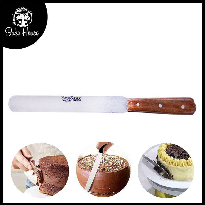 Z.B.K Stainless Steel Cake Palette Knife Wooden Handle 9 Inch