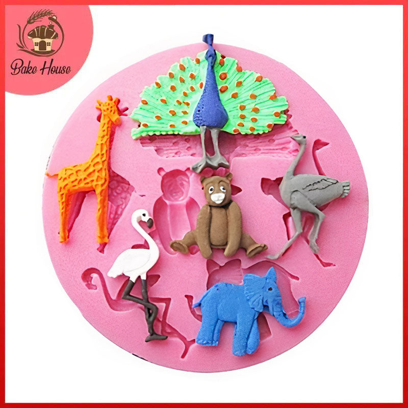 Zoo Animals Theme Silicone Fondant & Chocolate Mold
