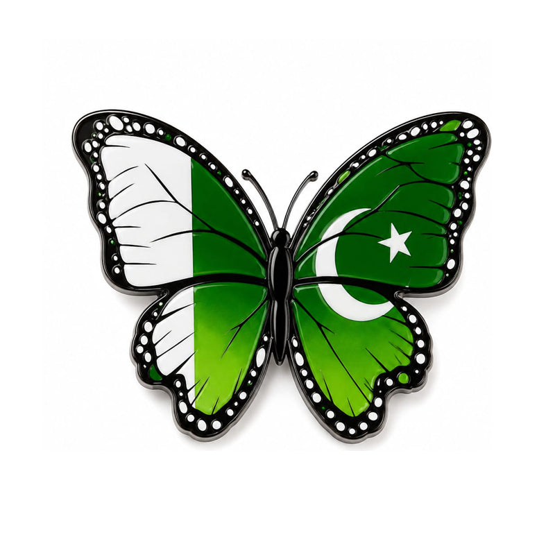 3D Pakistan Flag Butterflies For Decoration 12Pcs Pack