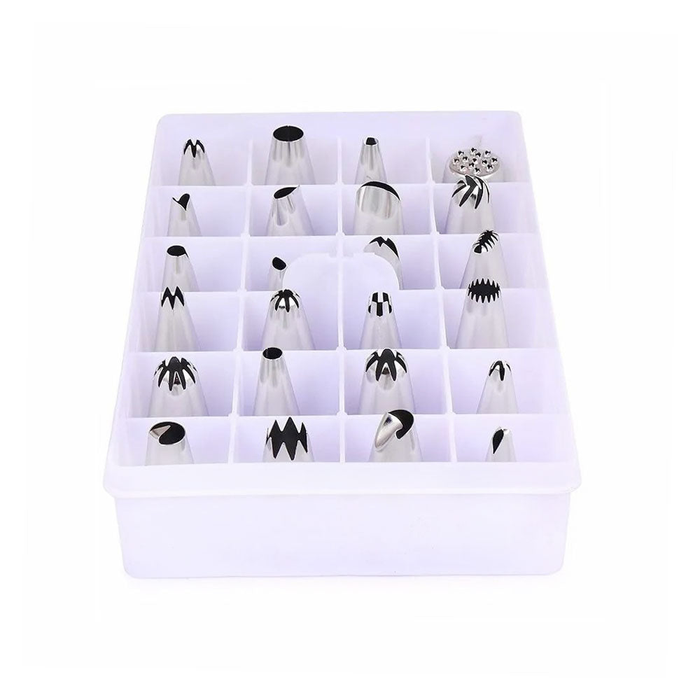 24Pcs Icing Nozzle Set Stainless Steel With Plastic Box