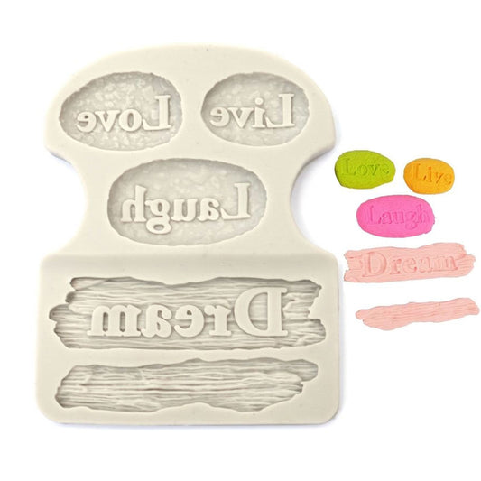 Dream, Live, Love, Laugh Fondant Mold 5 Cavity