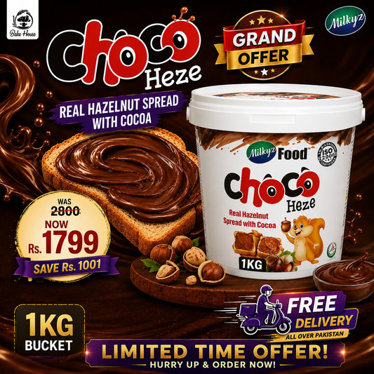 Milkyz Food Choco Heze Real Hazelnut Spread With Cocoa 1kg Bucket Free Delivery All Over Pakistan