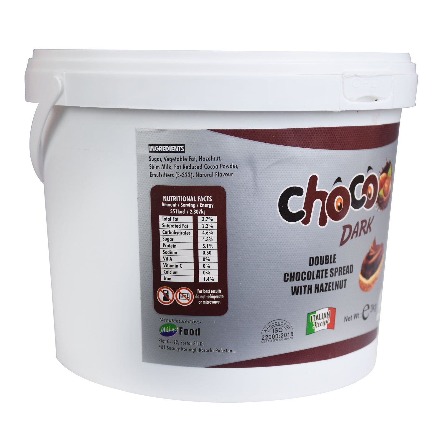 Milkyz Food Choco Dark Double Chocolate Spread With Hazelnut 3kg Bucket