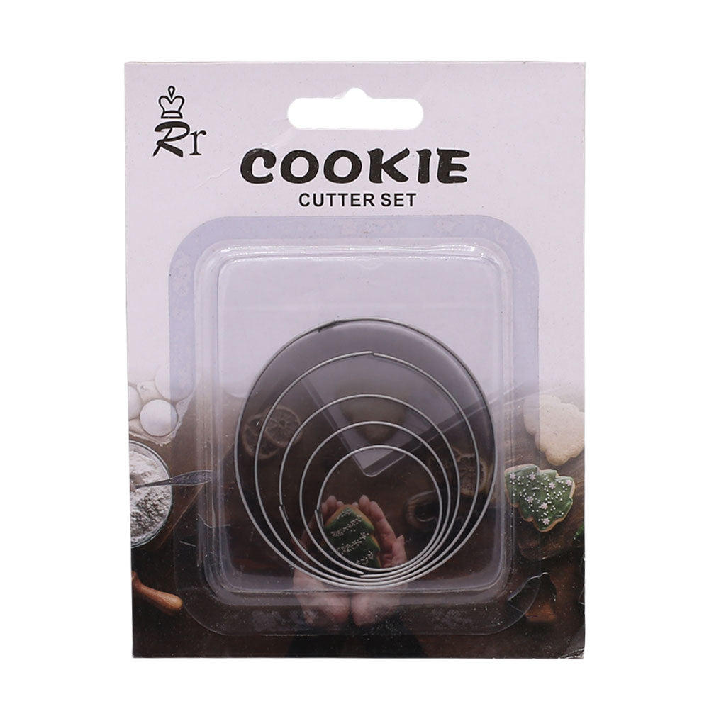 Round Cookie & Fondant Cutter Stainless Steel 5Pcs Set