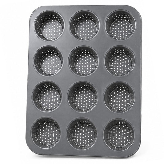 Non Stick Muffin Tray With Holes 5.5cm 12 Cavity
