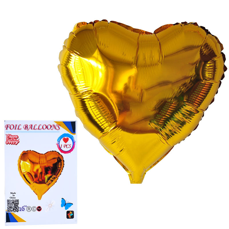 16 Inch Golden Heart Shape Foil Balloon For Party Decoration