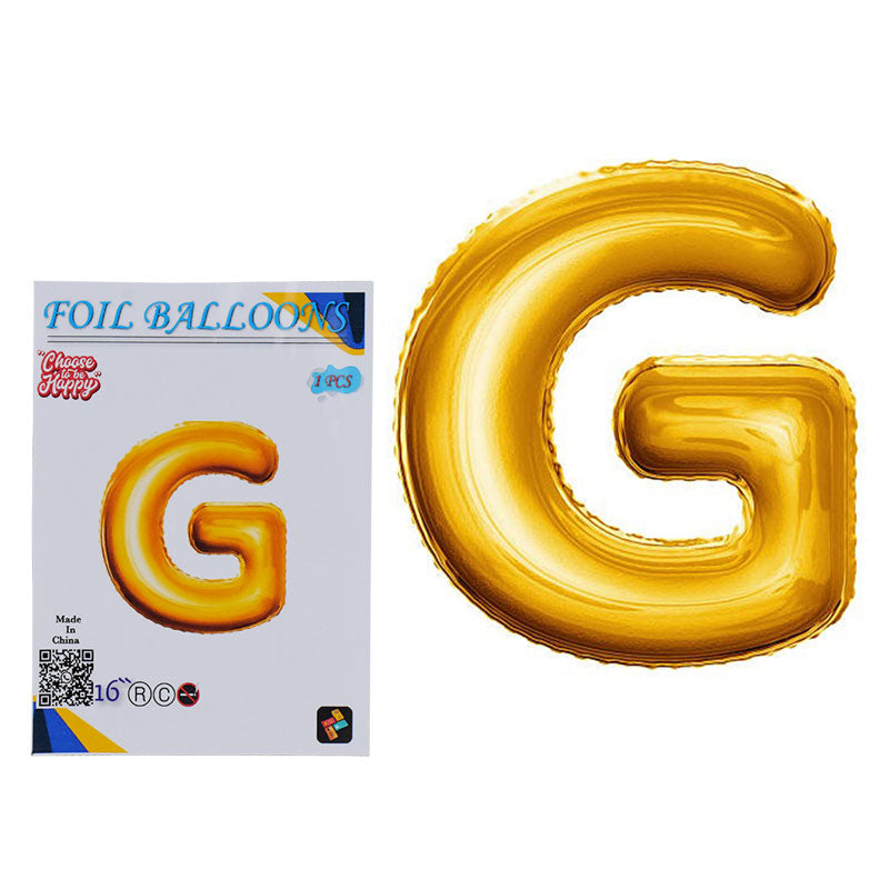 16 Inch Golden Alphabet G Letter Foil Balloon for Party Decoration