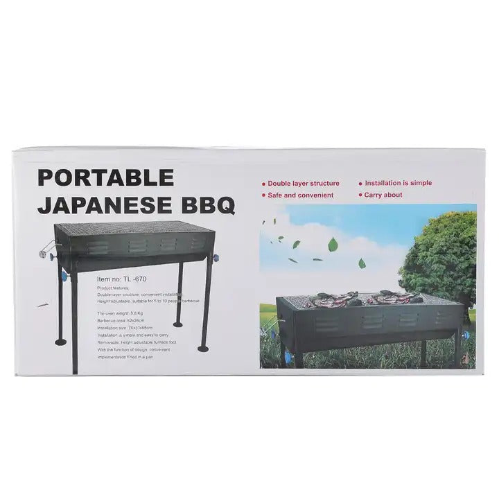 Portable Japanese Barbecue Grill With BBQ Tools