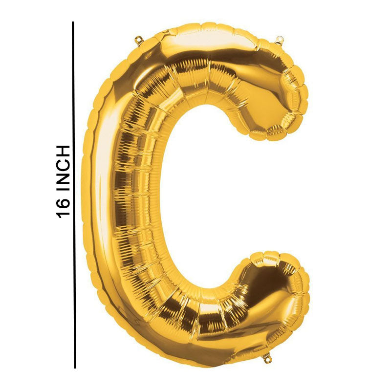 16 Inch Golden Alphabet C Letter Foil Balloon for Party Decoration