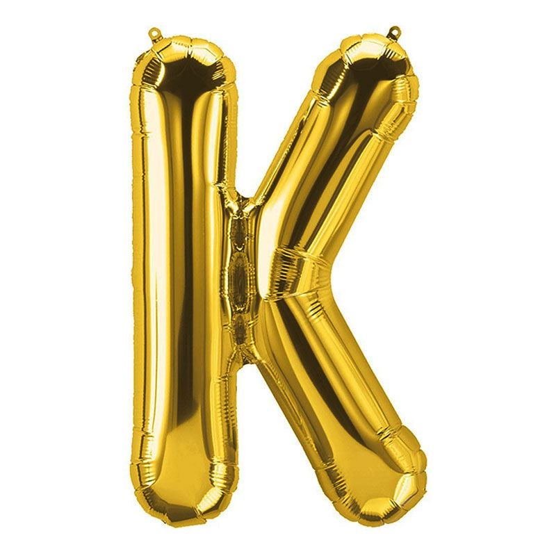 16 Inch Golden Alphabet K Letter Foil Balloon for Party Decoration