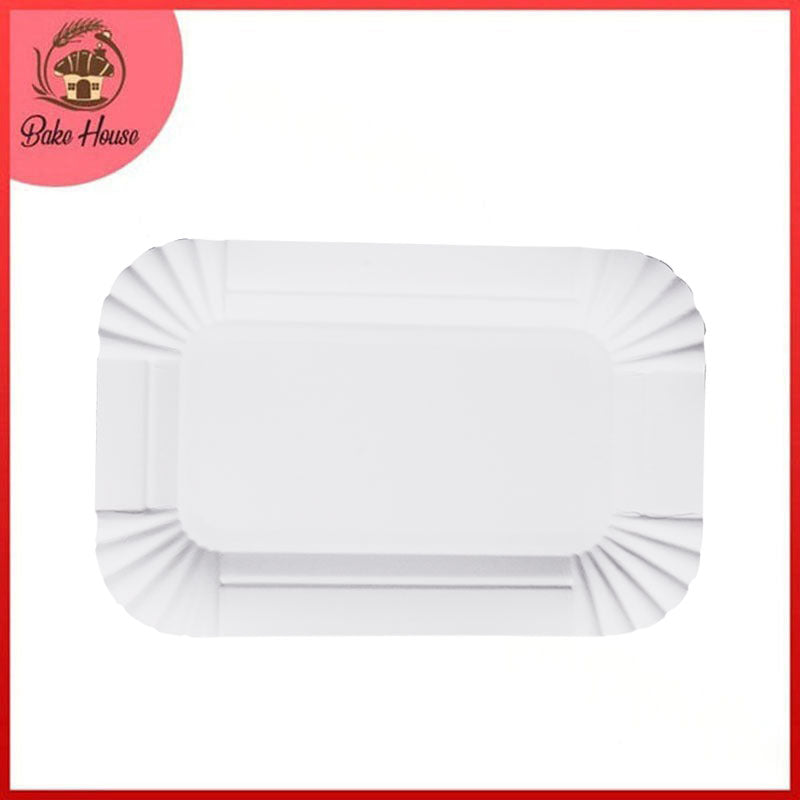 Rectangular Food And Desserts Paper Disposable Trays 20 Pcs Pack